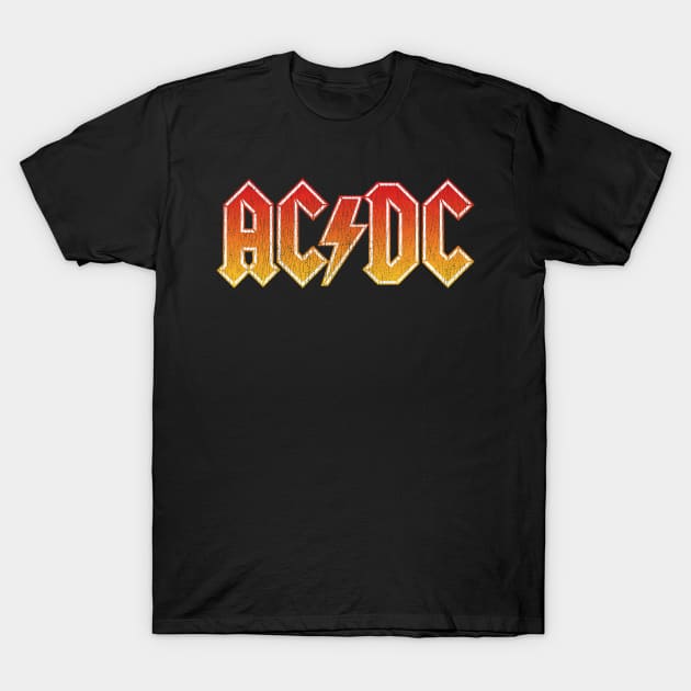 Vintage ACDC Distressed Satire Tribute Hard Rock Heavy Metal Logo T-Shirt by robotbasecamp